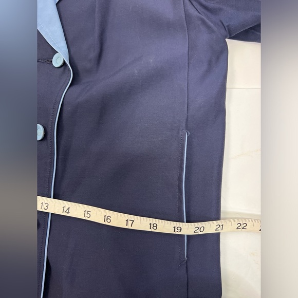 Handmade Vintage 1960s Raincoat Blue Light Blue Double Breasted - Picture 6 of 8